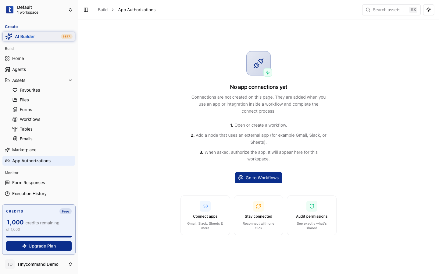 App Authorizations screen