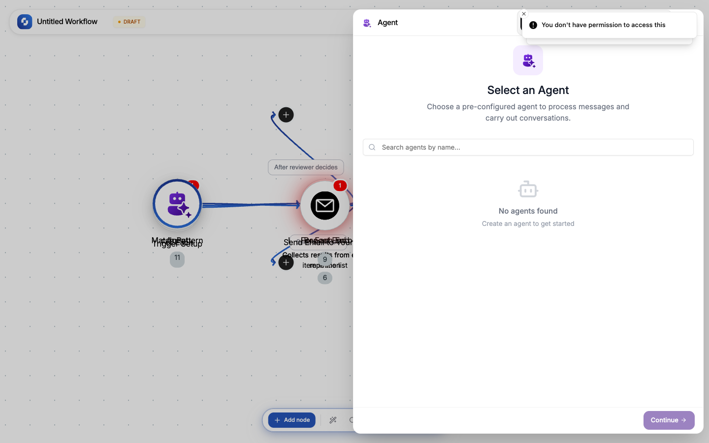 Agent node Initialise