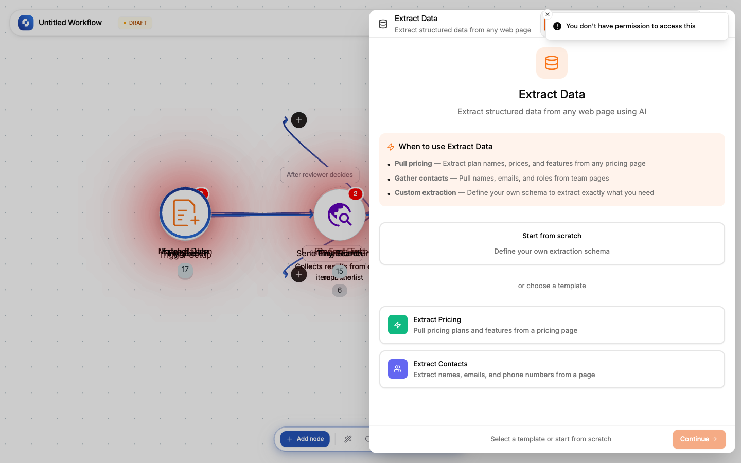 Extract Data configuration