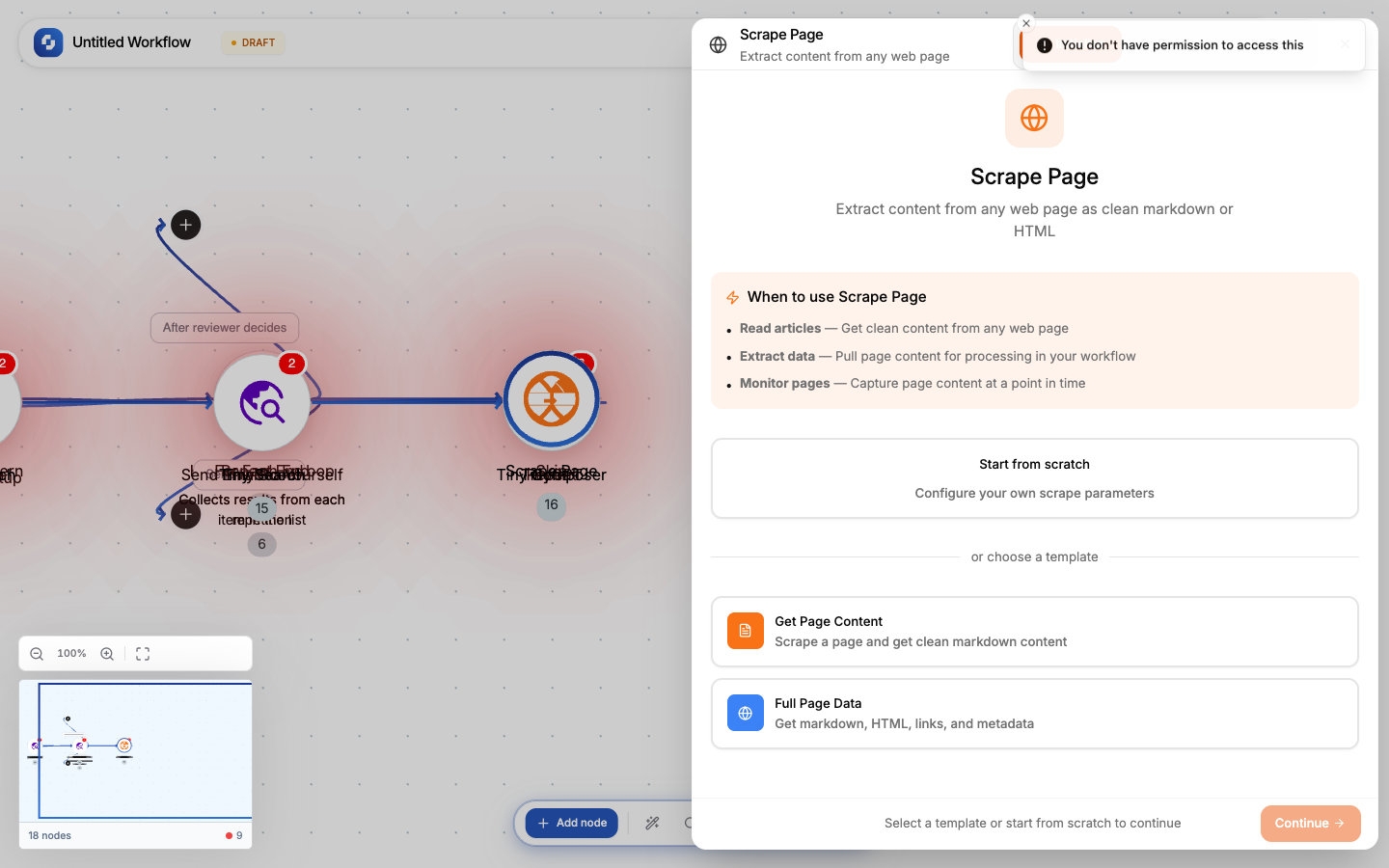 Scrape Page configuration