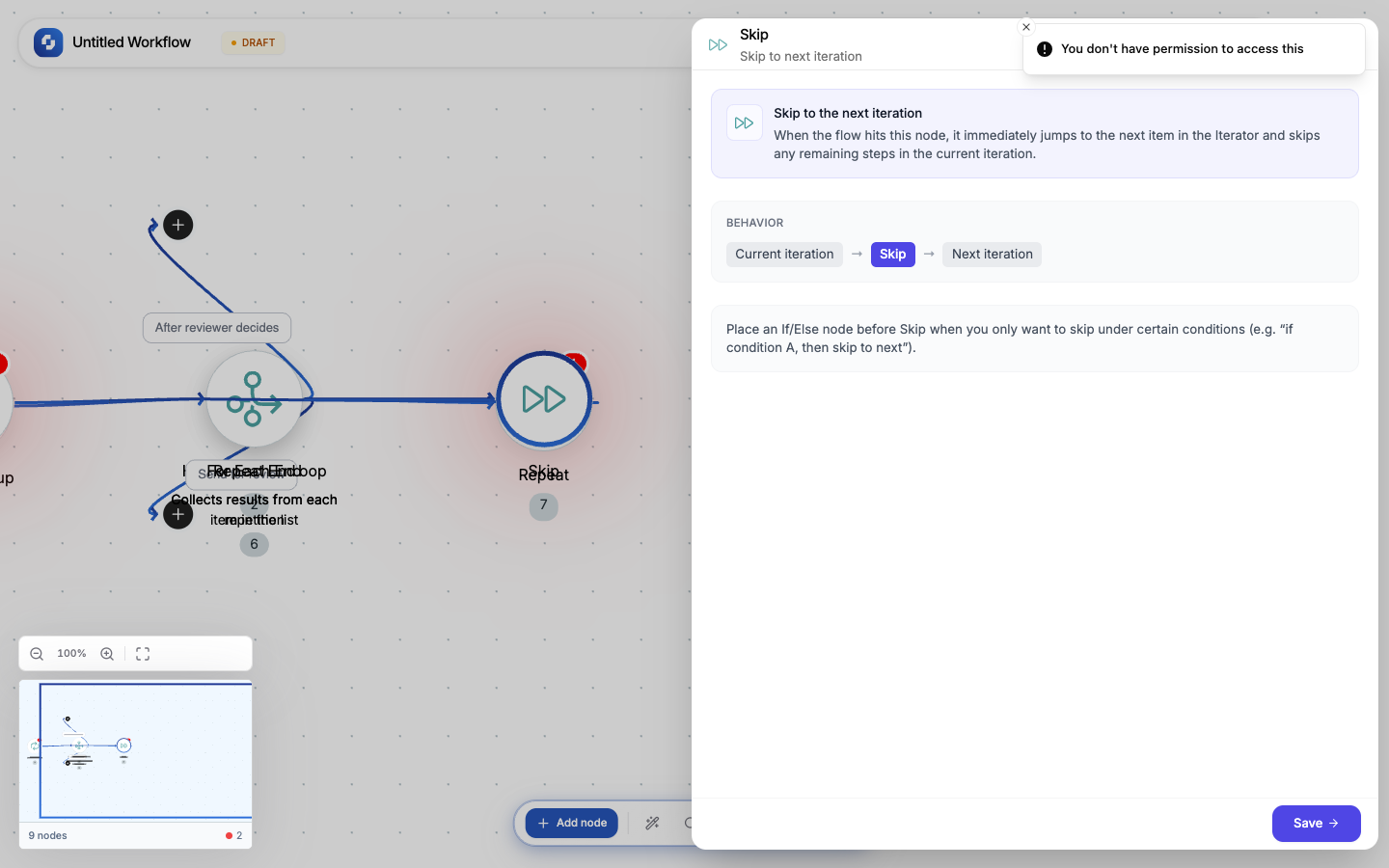 Skip node