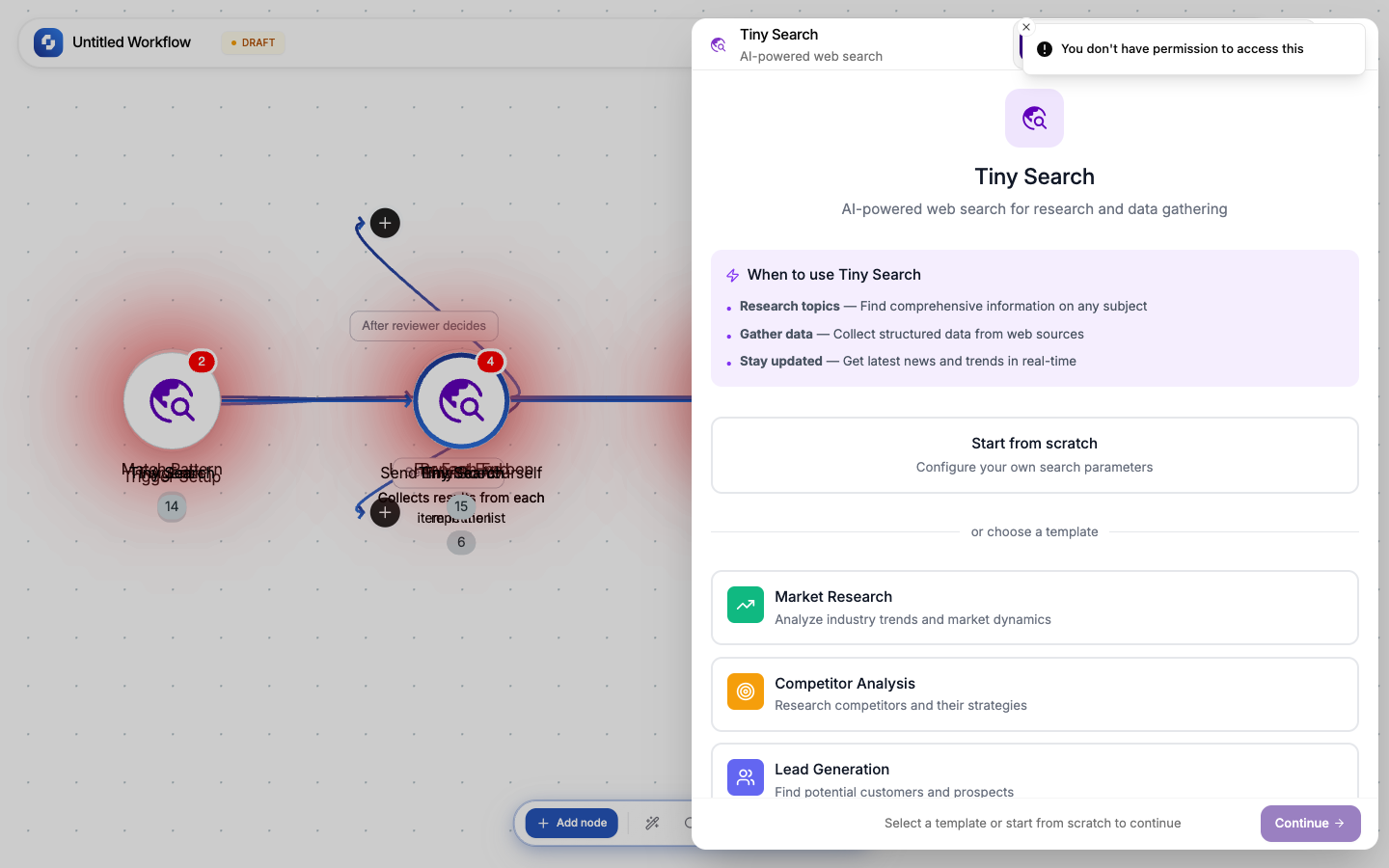 Tiny Search Initialise