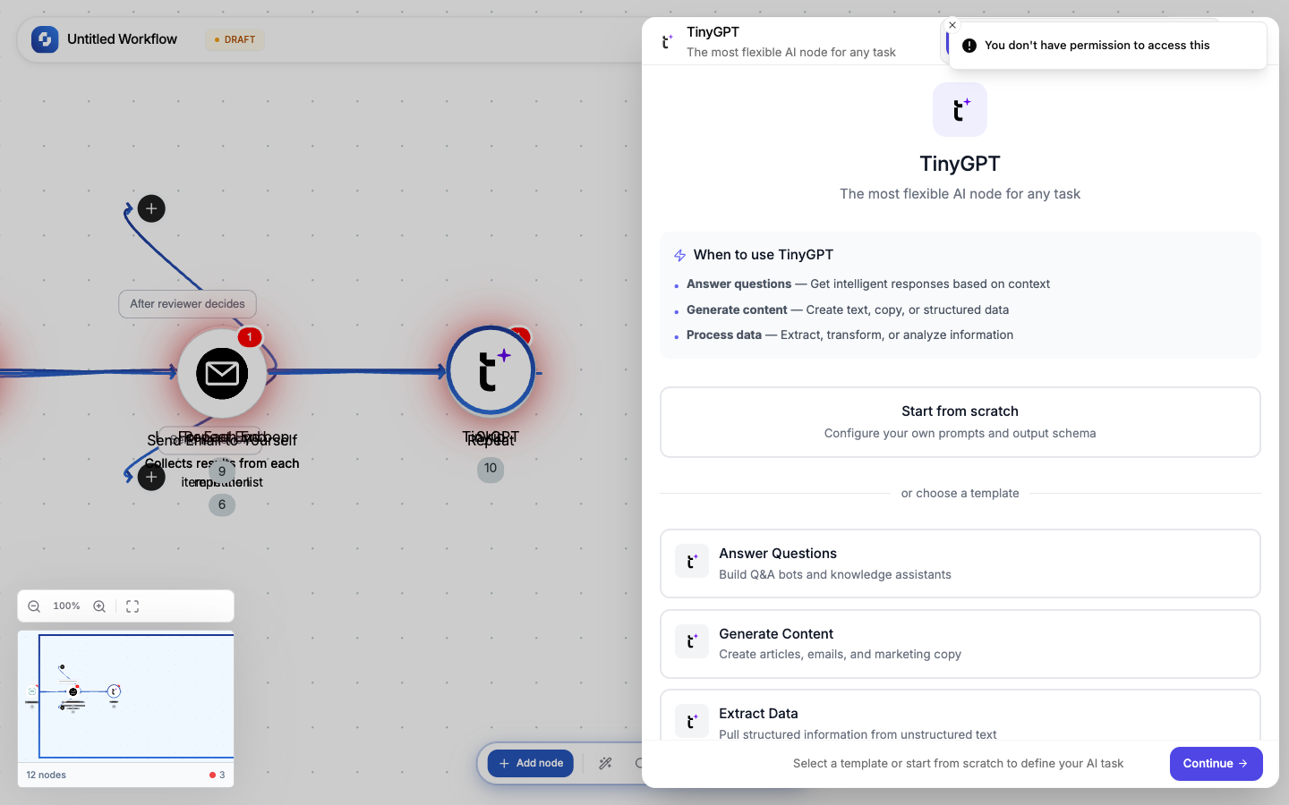 TinyGPT Configure tab