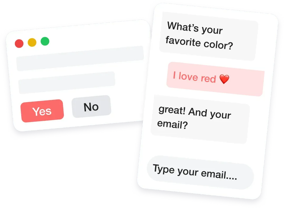 TinyCommand form in card and chat layouts